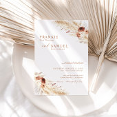 Boho Terracotta Wedding Invite, Modern Wedding Kaart