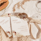 Boho Terracotta Wedding Invite, Modern Wedding Kaart