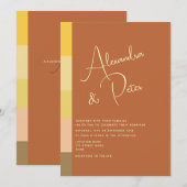 Boho Terracotta Wedding Kaart (Voorkant / Achterkant)