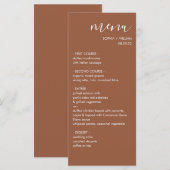 Boho Terracotta Wedding Menu (Voorkant / Achterkant)