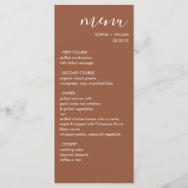 Boho Terracotta Wedding Menu