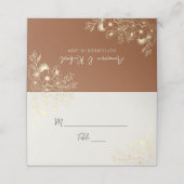 Boho Terracotta Wedding Place Card Plaatskaartje (Buitenkant ongevouwen)