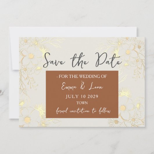 Boho Terracotta Wedding Save the Date (Voorkant)