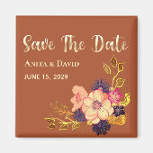 Boho Terracotta Wedding Save the Date Invitation Magneet (Voorkant)