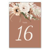 Boho Terracotta Wedding Table Numbers Kaart (Voorkant)