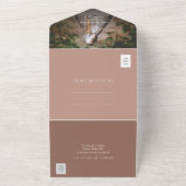 Boho Terracotta Wedding Uitnodiging met foto (Buitenkant)