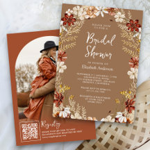 Boho Terracotta Wilde Bloem Beige Bruidsfeest