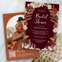 Boho Terracotta Wilde Bloem Burgundy Bruidsfeestje