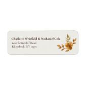 Boho Terracotta Wilde Bloem Herfst Bruiloft Etiket (Voorkant)