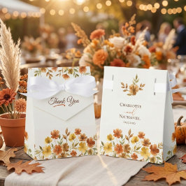 Boho Terracotta Wilde Bloem Herfst Trouwtent Bedankdoosjes
