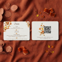 Boho Terracotta Wilde Bloem Huwelijk QR Code Detai