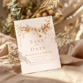 Boho Terracotta Wilde Bloemen Save the Date Kaart