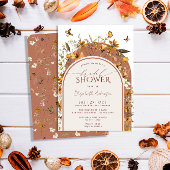 Boho Terracotta Wildflower Arch Vrijgezellenfeest Kaart