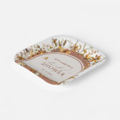 Boho Terracotta Wildflower Arch Vrijgezellenfeest Papieren Bordje (Gebogen)