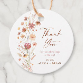 Boho Terracotta Wildflower Baby shower Bedankjes Labels