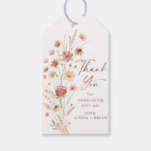 Boho Terracotta Wildflower Baby shower Cadeaulabel (Voorkant)