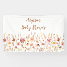 Boho Terracotta Wildflower Baby shower Spandoek
