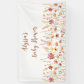 Boho Terracotta Wildflower Baby shower Spandoek (Verticaal)
