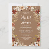 Boho Terracotta Wildflower Beige Vrijgezellenfeest Kaart (Voorkant)