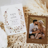 Boho Terracotta Wildflower bruiloft uitnodiging