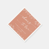 Boho Terracotta Wildflower Cheers to Love Wedding Servet (Hoek)