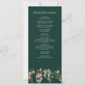 Boho Terracotta Wildflower Emerald Wedding Program (Achterkant)