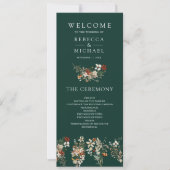 Boho Terracotta Wildflower Emerald Wedding Program (Voorkant)