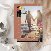 Boho Terracotta Wildflower Foto Save the Date