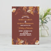 Boho Terracotta Wildflower herfst herfst bruiloft Kaart (Staand voorkant)