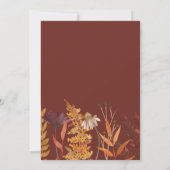 Boho Terracotta Wildflower herfst herfst bruiloft Kaart (Achterkant)