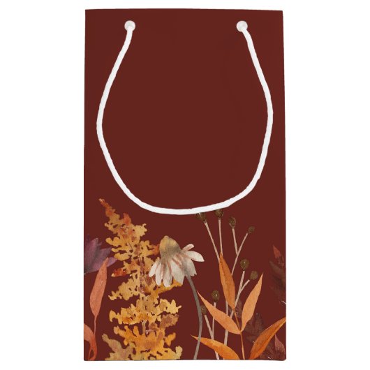 Boho Terracotta Wildflower herfst herfst bruiloft Klein Cadeauzakje (Achterkant)