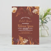 Boho Terracotta Wildflower Herfst Vrijgezellenfees Kaart (Staand voorkant)