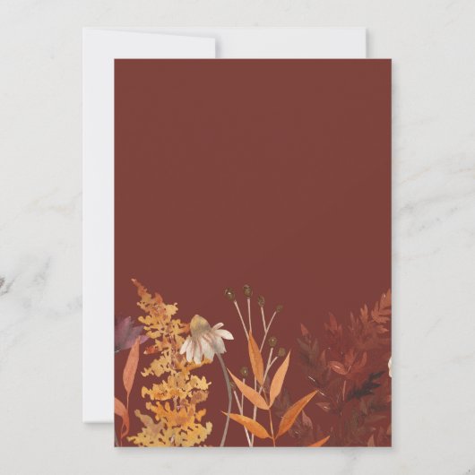 Boho Terracotta Wildflower Herfst Vrijgezellenfees Kaart (Achterkant)