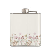 Boho Terracotta Wildflower Monogram Naam Heupfles (Achterkant)