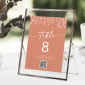 Boho Terracotta Wildflower QR Code Table Numbers Kaart