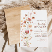 Boho Terracotta Wildflower Vrijgezellenfeest Kaart