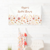 Boho Terracotta Wildflower Vrijgezellenfeest Spandoek (Insitu)