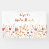 Boho Terracotta Wildflower Vrijgezellenfeest Spandoek (Horizontaal)