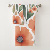 Boho Terracotta Wildflower Waterverf Bloemen Bad Handdoek (Insitu)