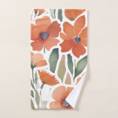 Boho Terracotta Wildflower Waterverf Bloemen Bad Handdoek (Handdoek)