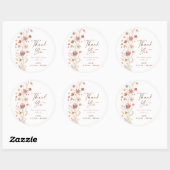 Boho Terracotta Wildflowers Baby shower Ronde Sticker (Vel)