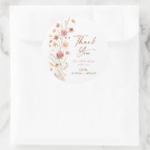 Boho Terracotta Wildflowers Baby shower Ronde Sticker (Tas)