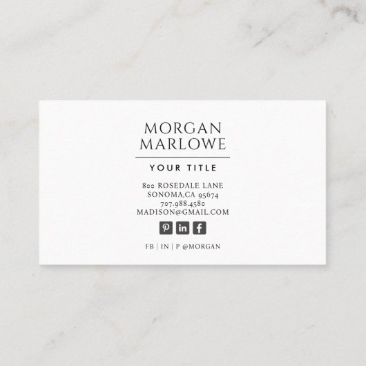 Boho Terracotta Wildflowers Bloemenpatroon Visitekaartje (Achterkant)