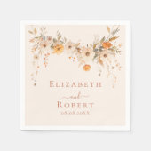 Boho Terracotta Wildflowers Fall Wedding Servet (Voorkant)