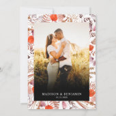 Boho Terracotta Wildflowers Photo Wedding Calendar Save The Date (Achterkant)