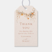 Boho Terracotta Wildflowers Wedding Bedankt Cadeaulabel (Voorkant)