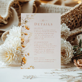 Boho Terracotta Wildflowers Wedding Details Kaart