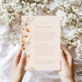 Boho Terracotta Wildflowers Wedding Details Kaart