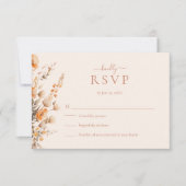 Boho Terracotta Wildflowers Wedding RSVP Card Kaartje (Voorkant)