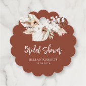 boho terracotta witte bloemen bruidsfeest cadeautj bedankjes labels (Voorkant)